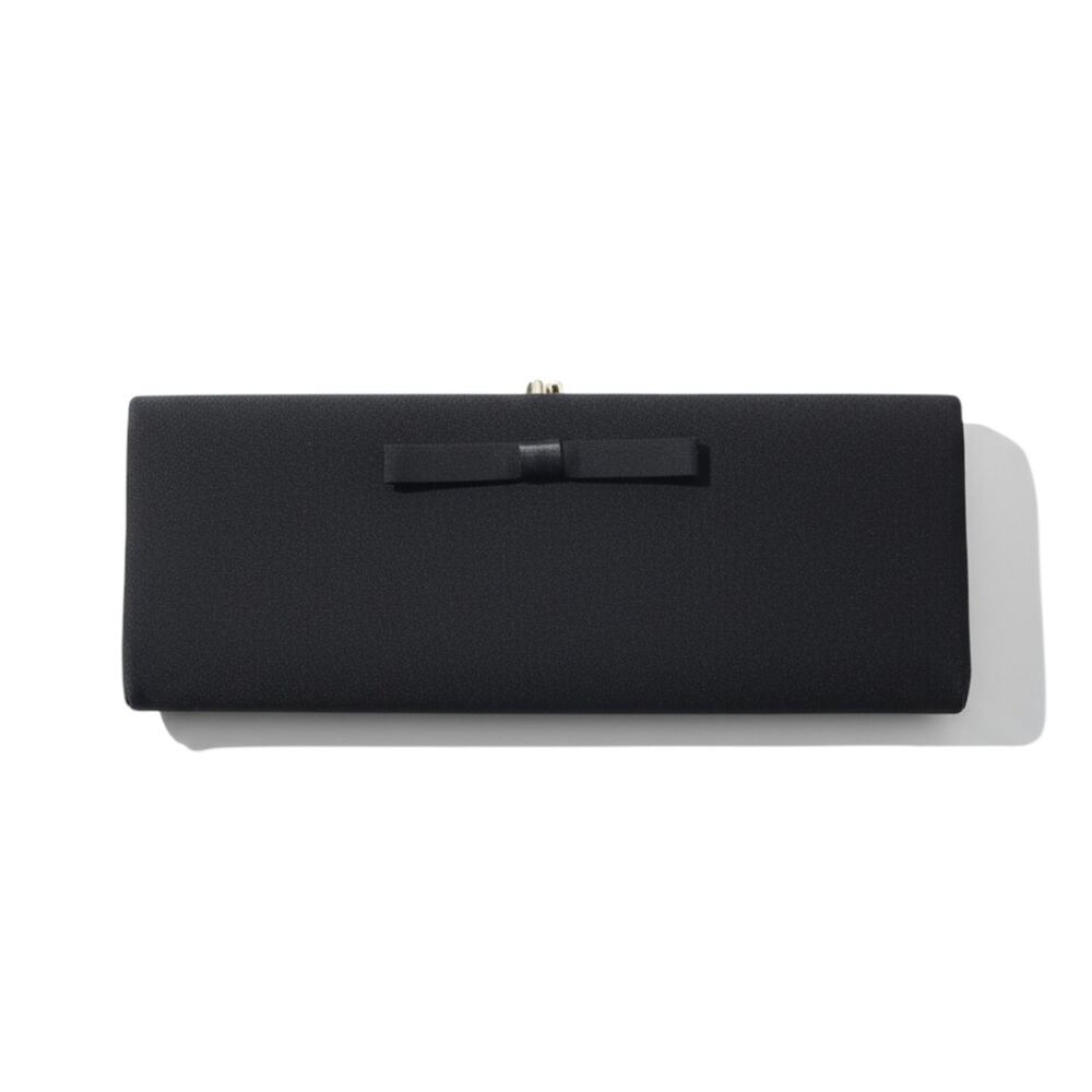1940s Vintage Black Evening Clutch Kiss Lock Vintage Slim Formal Handbag USA
